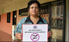 Coordenadora de Educação e Formação da CONTRAF BRASIL Elisângela Araújo contra a PEC 287